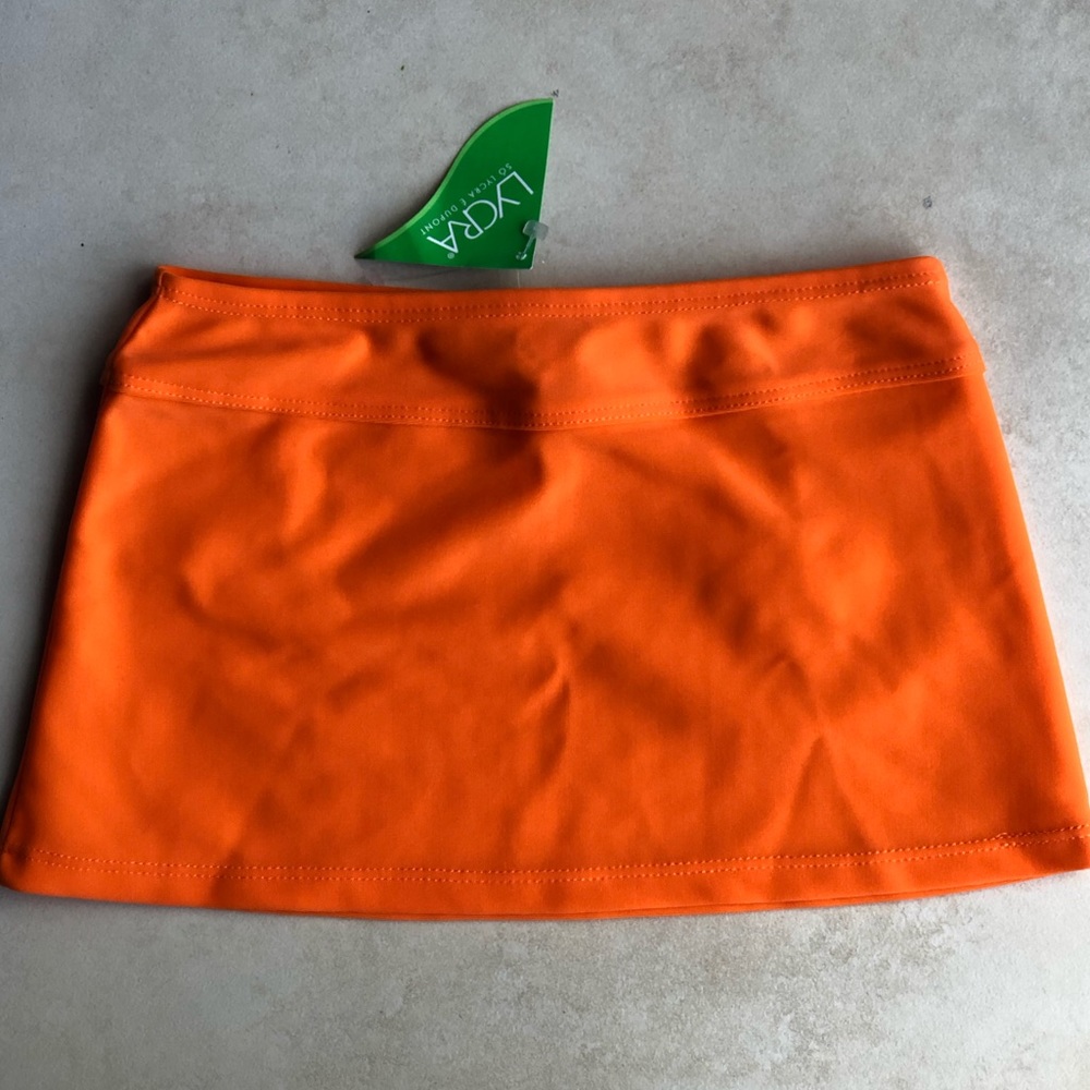 Boutique Orange Girls Swim Skirt Cover NWT